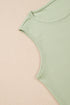 Minimalist Chic Sleeveless Crew Neck Ribbed Wide Leg Lounge Pants Set